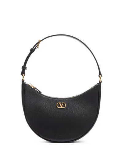 Valentino Garavani Black V-logo Mini Hobo Bag