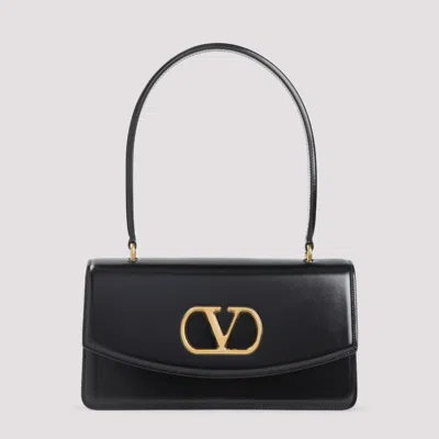 VALENTINO GARAVANI BLACK VAIN LOGO SHOULDER BAG