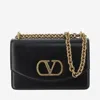 Valentino Black Vain Shoulder Bag In Black