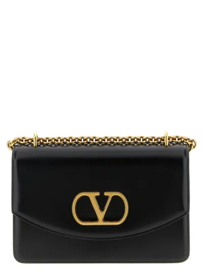 VALENTINO GARAVANI WOMEN BLACK VAIN SHOULDER BAG, ONESIZE LUXURY SHOULDER BAGS FOR WOMEN DARVEYS