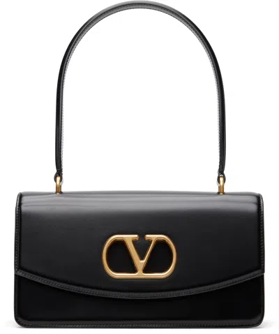 VALENTINO GARAVANI BLACK VAIN SHOULDER BAG