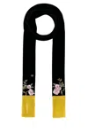 Valentino Garavani Velvet Scarf With Embroidery Woman Multicolour Uni In Nerosenapeverdeacquamltcoro