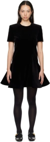 VALENTINO BLACK VELVET SILK-LINED MINIDRESS