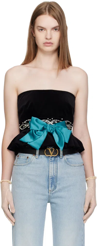 Valentino Black Velvet Tank Top