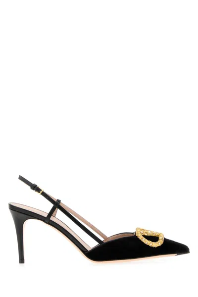 Valentino Garavani Black Velvet Vlogo Signature Pumps