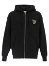 Valentino Garavani Brushed Cotton Hoodie With Vg Patch In Black