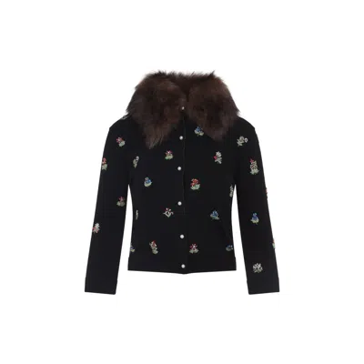 Valentino Black Virgin Wool Cardigan