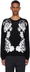 Valentino Black Virgin Wool Sweater In 7m1 St. Margherite N