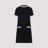 Valentino Tweed Embroidered Mini Dress With Patch Pockets In Black