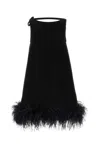 Valentino Mini Dress With Feathers In Multi