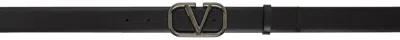 Valentino Garavani Black Vlogo Belt In 0no Nero