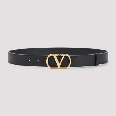 Valentino Garavani Valentino Vlogo 30 Black Leather Belt