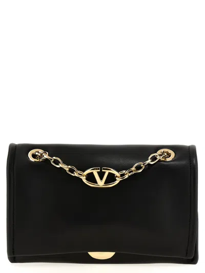 Valentino Garavani Black Vlogo Chain Shoulder Bag
