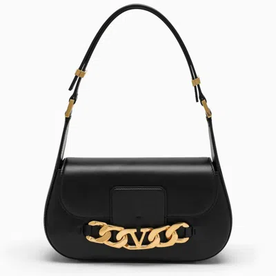 Valentino Garavani Black Vlogo Chain Shoulder Bag In Nero