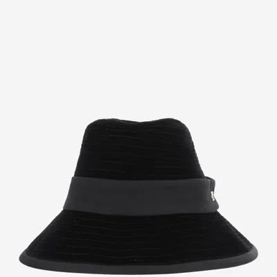 Valentino Garavani Black Vlogo Fedora Hat