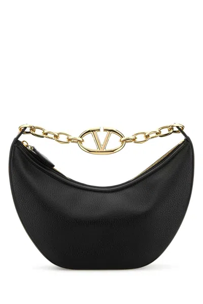 VALENTINO GARAVANI BLACK VLOGO MOON SMALL SHOULDER BAG