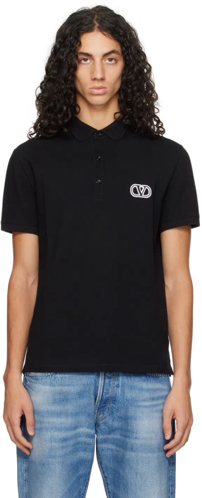 Valentino Black Vlogo Polo In 0no Nero