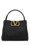 Valentino Black Leather Vlogo Handbag In Black