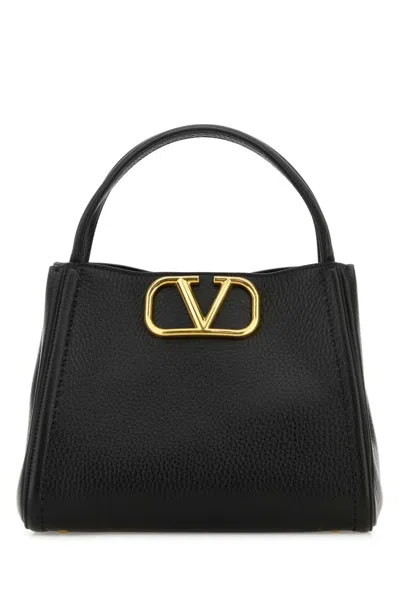 VALENTINO GARAVANI BLACK VLOGO SATCHEL BAG