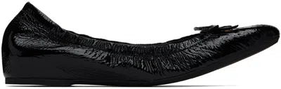 Valentino Garavani Black Vlogo Signature Ballerina Flats In 0no Nero