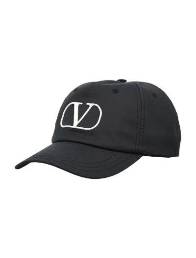 VALENTINO GARAVANI BLACK VLOGO SIGNATURE BASEBALL CAP FOR MEN