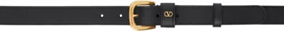Valentino Garavani Valentino Vlogo Signature Mini Leather Belt In Black