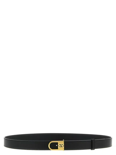 VALENTINO GARAVANI BLACK VLOGO SIGNATURE BELT