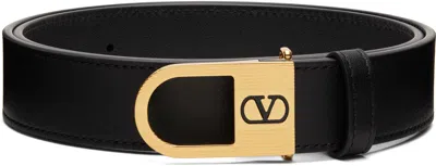 Valentino Garavani Black Vlogo Signature Belt