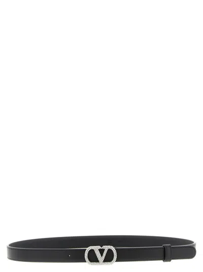 VALENTINO GARAVANI WOMEN BLACK VLOGO SIGNATURE BELT, 28 LUXURY BELTS FOR WOMEN DARVEYS