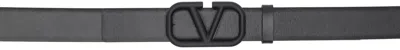 Valentino Garavani Black Vlogo Signature Belt In Nero/nero