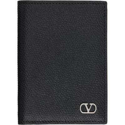 Valentino Garavani Black Vlogo Signature Bifold Wallet