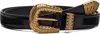 Valentino Black Vlogo Signature Brushed Calfskin Belt In Black