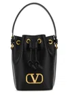 Valentino Black Vlogo Signature Bucket Bag In Black