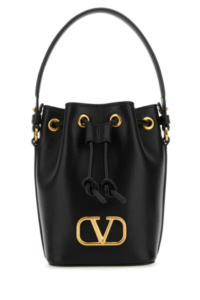 Valentino Garavani Black Vlogo Signature Bucket Bag