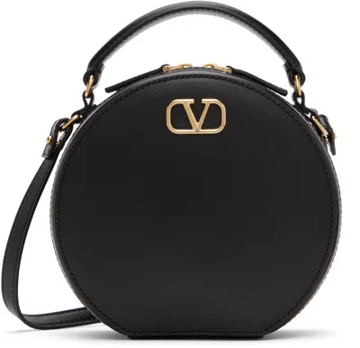 Valentino Garavani Black Vlogo Signature Calfskin Mini Bag In 0no Nero