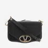 Valentino Vlogo Signature Leather Crossbody Bag In Black