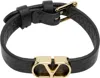 Valentino Black Vlogo Signature Grainy Calfskin Bracelet In 0no Nero