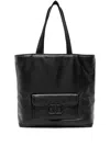 Valentino Black Vlogo Signature Leather Tote Bag In Black