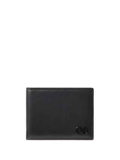 Valentino Garavani Black Vlogo Signature Leather Wallet