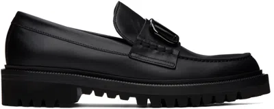 Valentino Garavani Black Vlogo Signature Loafers In 0no Nero