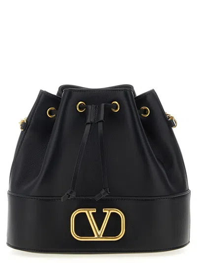 VALENTINO GARAVANI BLACK VLOGO SIGNATURE MINI BUCKET BAG