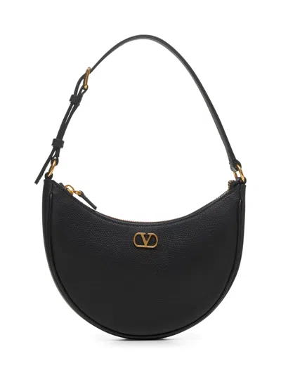 Valentino Garavani Black Vlogo Signature Mini Hobo Bag