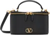 Valentino Garavani Vlogo Signature Mini Vanity Bag In Grainy Calfskin Woman Black Uni In Black