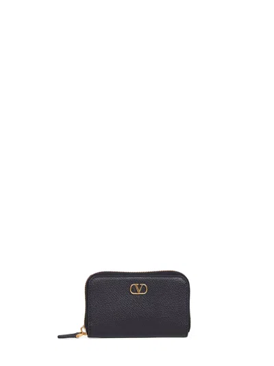 Valentino Garavani Black Vlogo Signature Mini Wallet