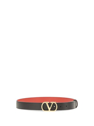 Valentino Garavani Black Vlogo Signature Reversible Belt