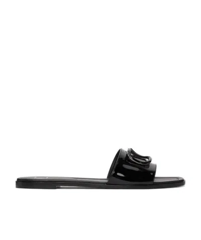 Valentino Garavani Black Vlogo Signature Sandals