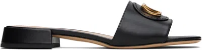 Valentino Garavani Black Vlogo Signature Slide Sandals