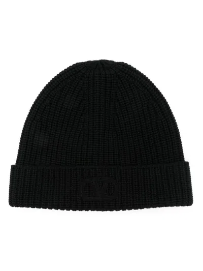 Valentino Garavani Vlogo Signature Beanie In Black