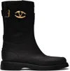 VALENTINO GARAVANI BLACK VLOGO THE BOLD EDITION RAIN BOOTS