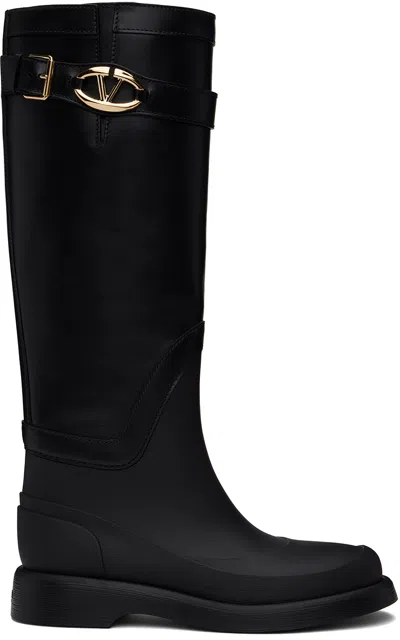Valentino Garavani Valentino Vlogo Buckle Fastening Boots In Black